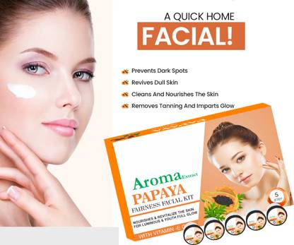 KAIASHA Papaya Facial Kit For Refreshed -vitamin C health benefits (5 x 50 g).