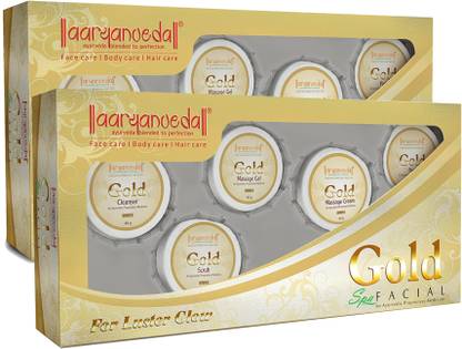 Aaryanveda Gold Facial Kit With Almond Oil & Cucumber For Deep Moisturization Skin 210G