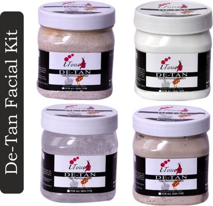 I TOUCH Herbal De-Tan Facial Kit | Facial Scrub | Massage Cream | Massage Gel |Face Pack