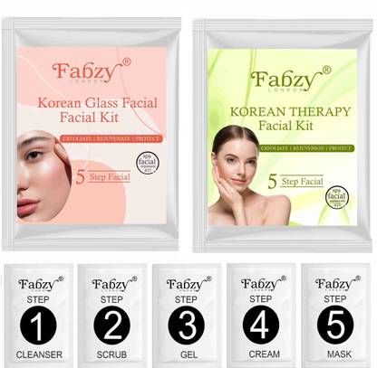 fabzy Korean Glaas & Tharepy Facial Kit 60gm Each||For Natural Glowing Skin Combo of 2