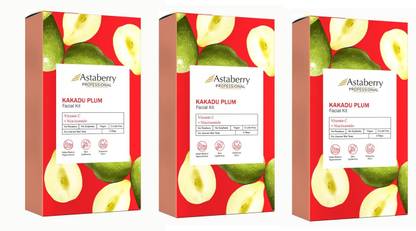 ASTABERRY Kakadu Plum Facial Kit with Niacinamide & Vitamin C - 6 Steps 36 Gr Pack Of 3