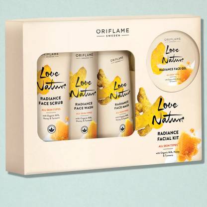 Oriflame Sweden Radiance Facial Kit with Organic Milk, Honey and Turmeric 450 ml