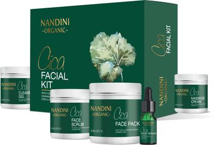 Nandini Organic Cica Facial Kit , With Cica & Cinnamon Extract, For Healthy Skin Glow