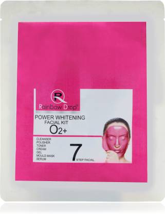 rainbow drop POWER WHITENING FACIAL KIT O2+ 7 STEP FOR RADIANCE BOOST, SKIN WHITENING,