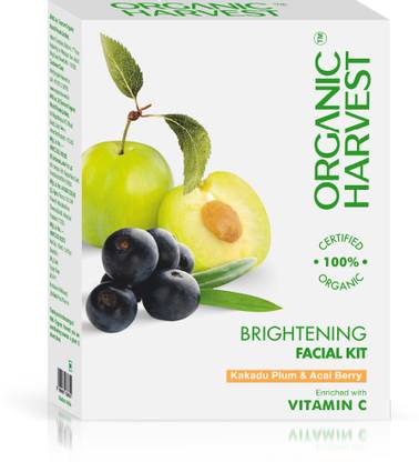Organic Harvest Brightening Facial Kit With Kakadu Plum & Acai Berry for Glowing Skin
