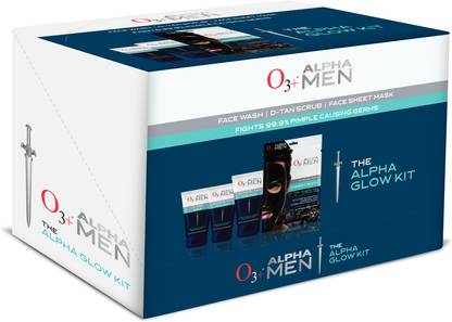 O3+ Alpha Men Glow Kit For Instant Whitening Remove Dirt Toxins Oil & Pollution Out