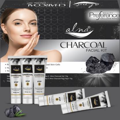 Alna Care Activated Bamboo Charcoal Facial kit | No paraben, Sulphate & No Mineral oil