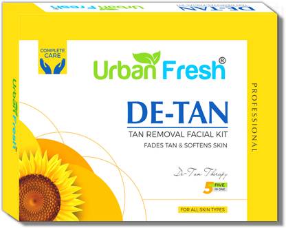 Urban Fresh De-Tan Facial Kit for Instant Tan Removal, Softens Skin for Men & Women