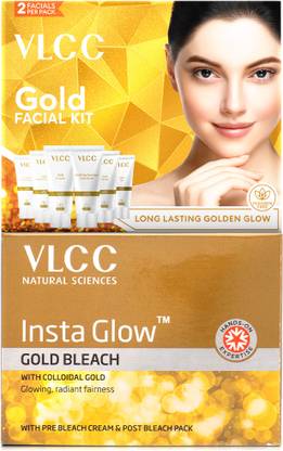 VLCC Gold Facial Kit and Insta Glow Gold Bleach