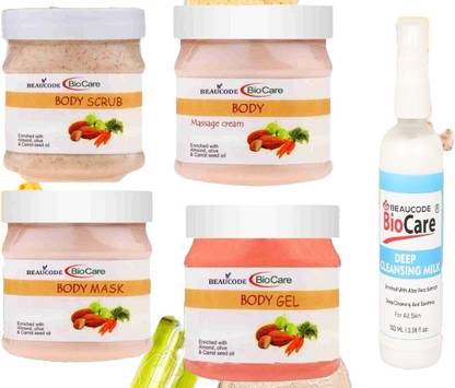 BEAUCODE BioCare Body Facial Kit 250 ml Each With Deep Cleansing Milk 100ml||