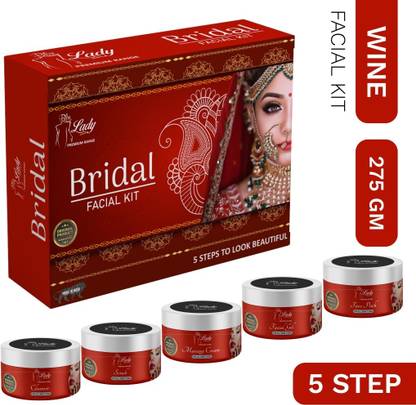 Blu lady PREMIUM RANGE BRIDAL FACIAL KIT FIVE STEP INSTANT REJULT 275 GM