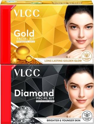 VLCC Gold and Diamond Facial Kit with FREE Rose Water Toner