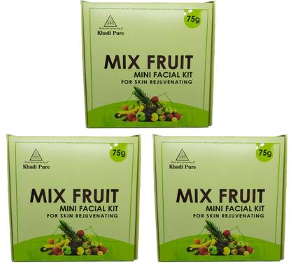 Khadi Pure Gramodyog Herbal Mix Fruit Mini Facial Kit (Pack Of 3) (225G)