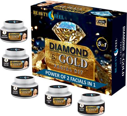 Professional Beauty Feel Diamond & Gold Facial Kit (Set of 5)