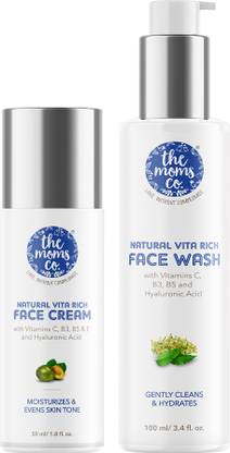 द मॉम्स कंपनी डेली हाइड्रेशन के लिए नेचुरल वीटा रिच फेस वॉश और फेस क्रीम 150 ml