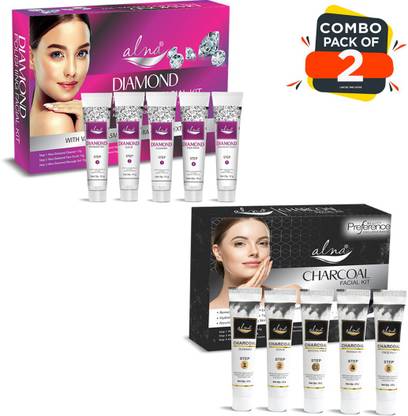 Alna Care Diamond Facial Kit with Activated Bamboo Charcoal Facial kit | Facial kit Combo