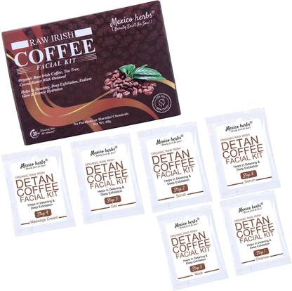 Mexico herbs Coffee DETAN HYDRA Facial Kit - 6 Step Skin Energizing Formula for Instant Glow