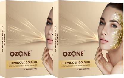 OZONE Illuminous Gold Facial Kit for Glowing Skin | With 6 Easy Step