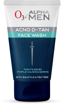 O3+ Alpha Men Acno D-tan With Salicylic & Tea Tree  For Acne And Pimples Face Wash
