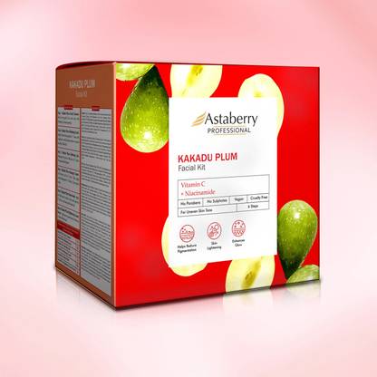 ASTABERRY Professional Kakadu Facial Kit with Niacinamide & Vitamin C - 6 Steps