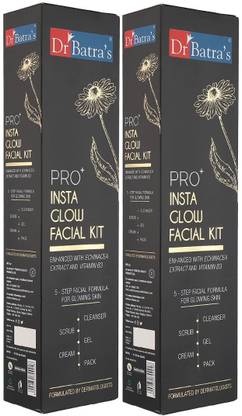 Dr Batra's PRO+ Insta Glow Facial Kit Enriched With Echinacea Extract And Vitamin B3 - 250 gm (Pack of 2)