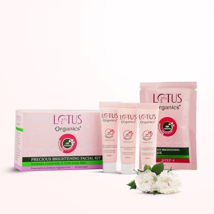 Lotus Organics+ Precious Brightening Facial Kit | With 4 Steps to Bright and Glowing Skin