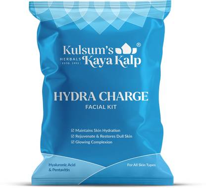 कुलसम'स काया कल्प Hydra Charge Facial Kit,Suitable for All Skin Types, Paraben- Free (Single Use) 28 g