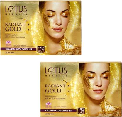 LOTUS HERBALS RADIANT GOLD Cellular Glow Salon Grade Single 
Facial Kit
