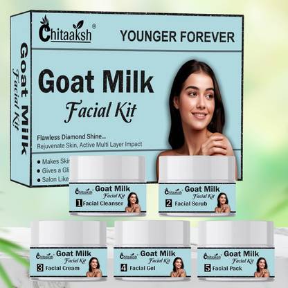 GIGAACI Goat Milk Facial Kit for Smooth Skin – Removes Dirt, Oil, and Brightens