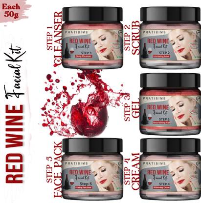 Pratibimb Complete Red Wine Facial Kit for Nourishing, Hydrating, and Anti-Aging Benefits