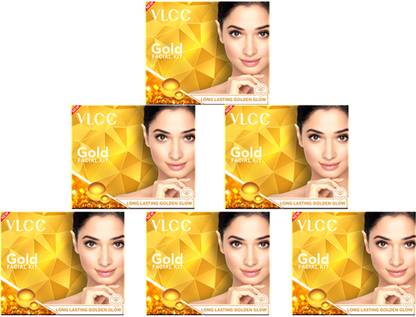 VLCC Gold Facial Kit For Luminous & Radiant Complexion (Pack of 6)