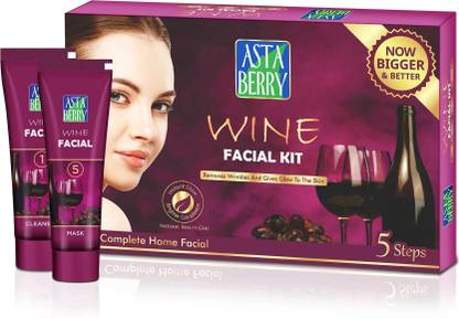 ASTABERRY Wine Mini Facial Kit, 5 Steps Remove Wrinkles 100gm