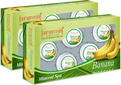 Aaryanveda Banana Facial Kit Glowing Skin Remove Blemish & Spot Improve Face Tone Spa Pack
