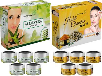 PROFESSIONAL FEEL Aloevera + Haldi Chandan Facial Kit Combo