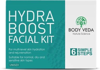 BODY VEDA Hydra Boost 6 Steps Facial Kit For Multi-Level Skin Hydration And Rejuvenation