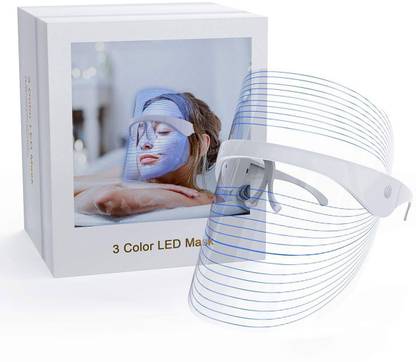 VARNIRAJ IMPORT & EXPORT Wireless Led Facial Masks 3 Color Mascara Led Face Light Therapy Beauty Mask Professional Facial Steamer