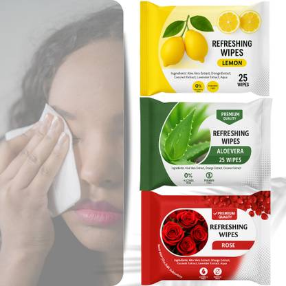 ShakalyaVeda Multi-Purpose Wet Tissues for Face, Hands & Travel | 75 Soft Wipes