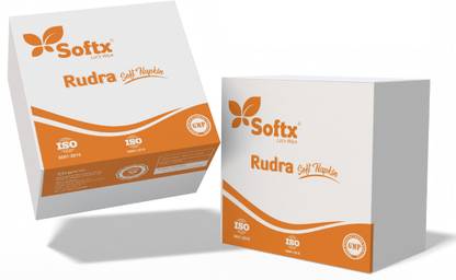 softx Rudra Napkin 50 Sheets Per Packet 1 Ply Tissue.