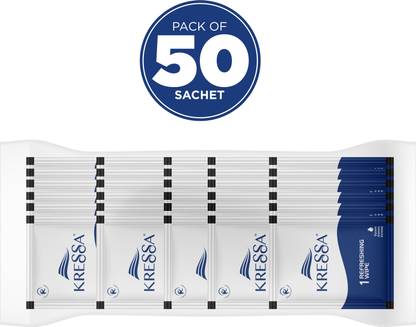 KRESSA Refreshing and Cleansing Wet Wipes | PH Balanced | Pack of 50