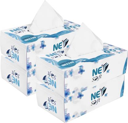NE Soft 2 Ply Ultra Soft Facial Tissue 100 Pulls x 200 sheets Per Box (Pack of 4)