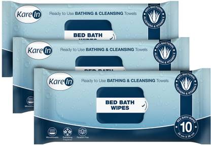 Karein Bed Bath Wipes, Adult Bath Towels, Refreshing Ready To Use Cleansing Towels