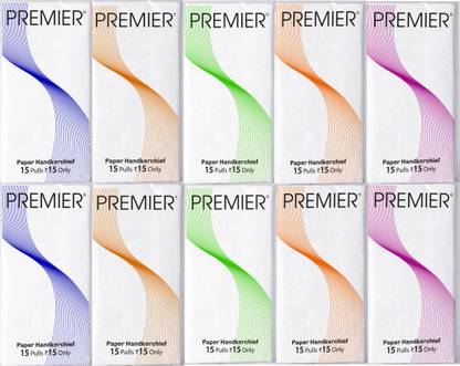 Premier Facial Pocket Tissue Paper 2 Ply- Pack of 20 (15 Pulls Each, 300 Pulls Total)