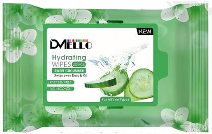 DMELLO Moisturizing Wet Face Wipes Flavour Cucumber (30 Tissues)