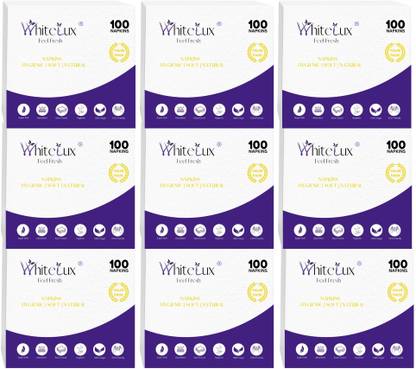 WhiteLux Soft Premium Quality Tissue Paper Napkin (Pack of 9)