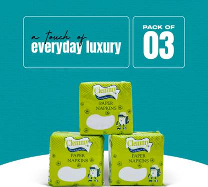 Clemmy Soft Tissue paper Napkins for Dining Table, Travel, Car, Home