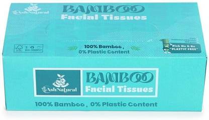 AshNatural 2-Ply, 100% Bamboo|Disposable Facial Tissue Box 200 Pulls