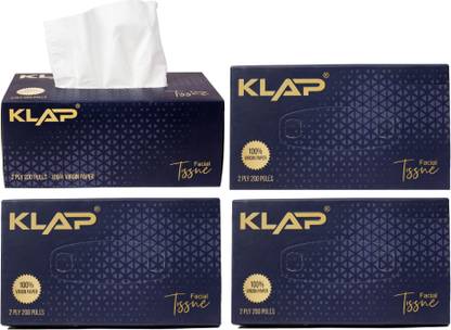 KLAP Facial Tissue Paper Box | 2 Ply-200 Pulls per box