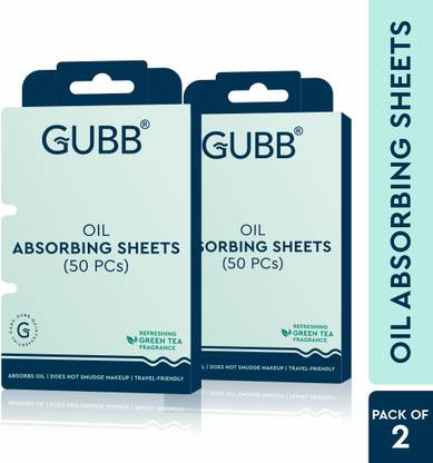 GUBB Oil Absorbing Sheets For Face Pack of 2, Blotting Paper For Oily Skin - 50 Sheets Each