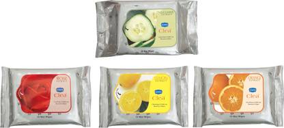 GINNI Makeup Remover & Cleansing Wet Wipes Combo Set-Orange,Lemon,Rose (Pack of 10) & Cucumber(Pack of 30)