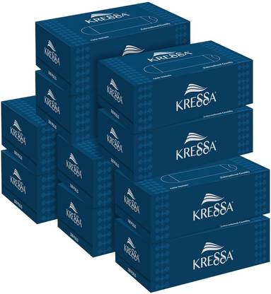 KRESSA Facial Tissues 2 Ply, 100 Pulls Per Box, 100% Natural Virgin Paper, Ultra Soft